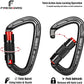 FresKaro UIAA Certified 25KN Auto Locking Climbing Carabiner Clips, Twist Lock, and Heavy Duty Carabiners for Rock Climbing, Rappelling, and Mountaineering, D Shaped