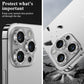 YWXTW Designed for iPhone 14 Pro/iPhone 14 Pro Max Camera Lens Protector Bling, [New Glitter Design] Individual Metal Tempered Glass Camera Cover Accessories Case Friendly, 1 Set (Silver Glitter)