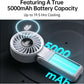 JISULIFE Handheld Fan Life7 – Ultimate Flexibility: High-Power Motor, LED Display, 19.5 Hrs Cooling, 5000mAh Rechargeable, 5-Speed, Foldable Design, 3-IN-1 Portable Fan for Travel Cruise Beach(Grey)