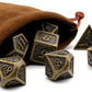 Metal Dice Set, HNCCESG Polyhedral D&D Dice for Dungeons and Dragons RPG DND Dice for Role Playing MTG Tabletop Gaming Shadowrun Pathfinder 7PCS D20 D12 D10 D8 D6 D4（Antique Bronze）