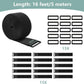 2In x 16Ft Cable Straps Heavy Duty With 15 Buckles, Black Hook and Loop Straps, Reusable Cable Ties for Organizer or Storage