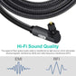 EMK 90 Degree Toslink Optical Cable 360 Degree Free-Rotating Plug Fiber Optic Cable S/PDIF Toslink Male to Male for Home Theater, Sound Bar, TV, PS4, Xbox,Grey (50ft/15m)