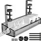 Under Desk Cable Management Tray Black, No Drill Desk Cable Wire Management Organizer with Clamp, PC Cord Organizer Accessories & Workspace for Office, Home
