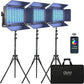 GVM 1500D RGB LED Video Light, 75W Video Lighting Kit with Bluetooth Control, 3 Packs Led Panel Light for Photography, YouTube Studio, Video Shooting, Broadcasting, Conference, 1128 Led Beads
