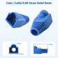 Cable Matters 100-Pack Cat6 / Cat5e RJ45 Strain Relief Boots, RJ45 Boot, Cat 6 Boot, Cat6 Ethernet Boots, Blue, Suitable for 6.5mm (0.25in) Ethernet Cables