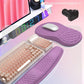 Hokafenle 2in1 Combination, Wave Keyboard Wrist Rest and Ergonomic Curvature Mouse Pad Wrist Support for Relieve Wrist Pain, Filled with Soft Cushion Memory Foam, Purple Lilac