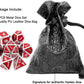Haxtec Metal Dice Set D&D Red Silver DND Dice Set for Dungeons and Dragons RPG Games Leather Dice Bag DND Gifts-Glossy Enamel Dice (Silver Red)