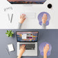 ITNRSIIET Ergonomic Mouse Pad with Wider Memory Foam Wrist Rest +17%, Curved Cushion Reduces Pressure 20%, Pain Relief, Non-Slip, Smooth, Cute Color Desk Accessory, 9.85 x 9 inch, Purple Gradient