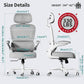 TRALT Office Chair Ergonomic Desk Chair, 330 LBS Home Mesh Office Desk Chairs with Wheels, Comfortable Gaming Chair, High Back Office Chair for Long Hours (Light Grey)