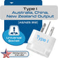 Ceptics Australia, China, New Zealand Travel Plug Adapter (Type I) - 3 Pack [Grounded & Universal] (GP-16-3PK)