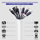 Cable Management Sleeves 1in - 2 Pack 6.6ft Split Braided Cable Sleeve White, Cord Protectors from Pets, Wire Organizers for Cords, Flexible Cord Wrap Wire Sleeve for Computer Cord Organizer
