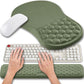 Hokafenle 2 in 1 Ergonomic Mouse Pad Wrist Support & Wrist Rest for Computer Keyboard Set, with Relieve Carpal Tunnel Pain Massage Bulge and Full Memory Gel Design (2In1 Set, Dark Green)
