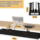 Under Desk Cable Management Tray - 48" Cord Organizer for Desk No Drill, Fabric Under Table Wire Organizer with 16X Cable Ties Hide for Office/Home, Cord Hider Fits Adapters & Sockets, Black