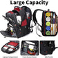 SHRRADOO Extra Large 50L Travel Laptop Backpack with USB Charging Port, College High School Backpack Airline Approved Business Work Bag Fit 17 Inch Laptops for Men Women,Red