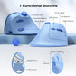 seenda Ergonomic Mouse Rechargeable, USB+Dual Bluetooth, MOU-302 Vertical Wireless Mouse with Volume Knob, Quiet Clicks, Multi-Device Cordless Mice Compatible for Windows, PC, Laptop, Mac OS, Blue
