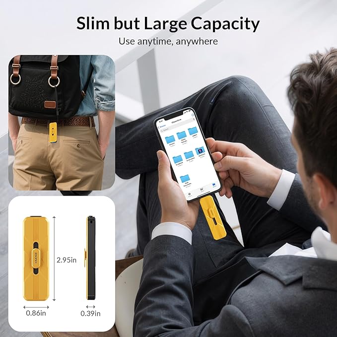 iDsonix USB Flash Drive 128GB External SSD, Up to 1073MB/s, Thumb Drive with 2 Ports USB A 3.2 + Type C, Push-Pull Design, Alloy Portable Memory Stick for iPhone 17/16/15/PS5/Android Phone/Mac/Windows