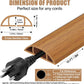 Floor Cord Cover Self Adhesive Cord Hider,10FT Cable Management, Extension Strip Protector for Wires, Prevent Cable Trips for Offices, Gyms, Exhibitions Cavity:0.51"(W) x 0.3"(H) Brown Wood
