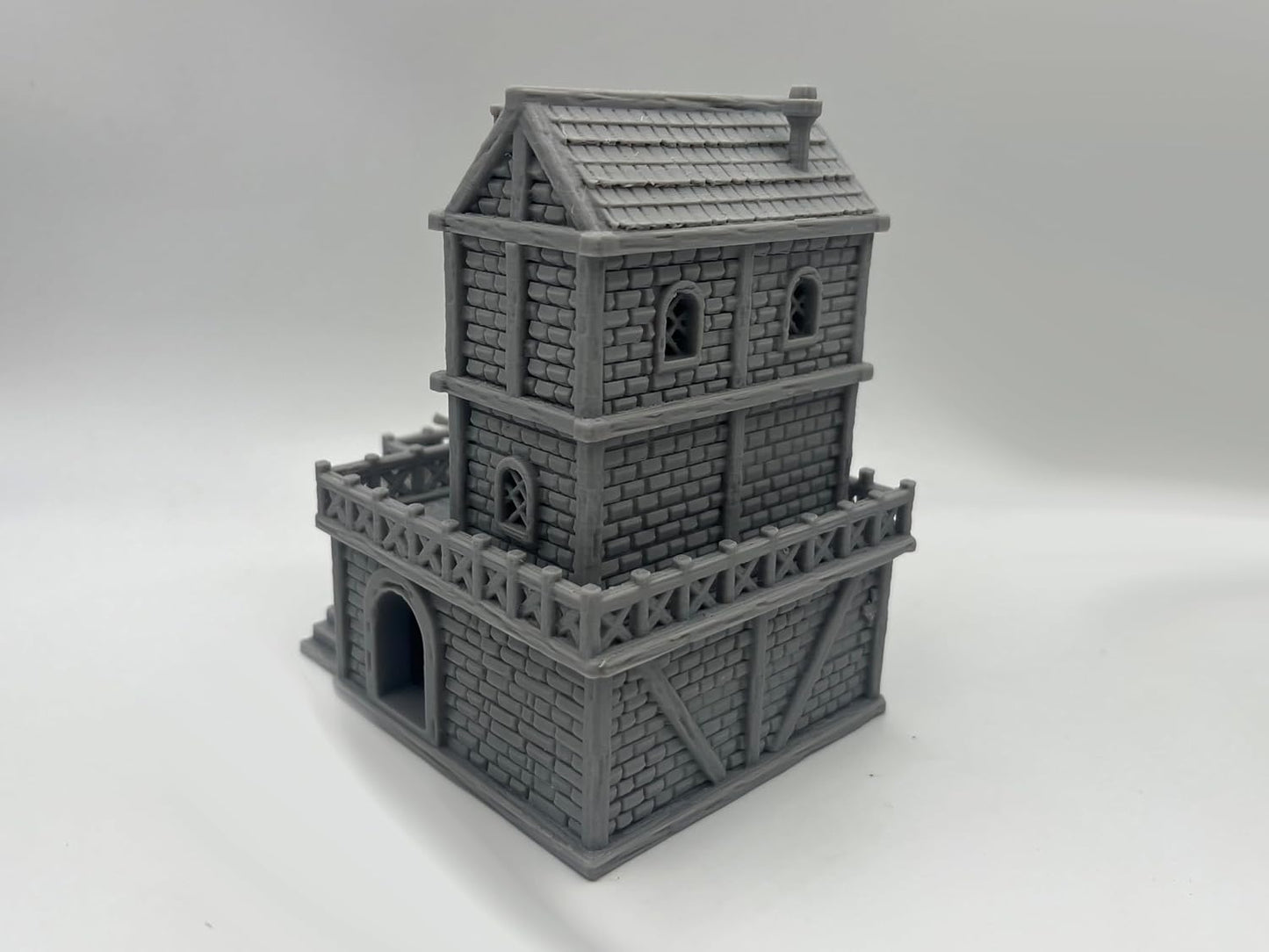 Paintable Tabletop Miniature Building Terrains Compatible with D&D and Alike RPG War Games - 18mm/28mm Scale Scenery with Medieval Gothic Architecture Style (18mm Scale)