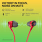 HyperX Cloud Earbuds II – 14mm Drivers, Four Eartips, Hard-Shell Carrying Case, Low-Profile 90° Plug, 3.5mm Plug, Built-in Microphone, Multi-Function Button, PC, Mobile, Nintendo Switch – Red