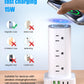 Tower Power Strip with 15W Wireless Charger, 6FT Flat Plug Extension Cord with Multiple Outlets, 12 AC Outlets, 4 USB Ports (2 USB C) Charging Station Surge Protector for Office Home Dorm Room (White)