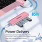 USB C Hub, 10Gbps USB 3.1 Adapter for MacBook, with 100W PD Charging, 2 USB C 3.1 10Gbps and 2 USB A 3.1 Data Ports, Compatible with Surface, XPS, Samsung, Dell and More (Rose Gold)