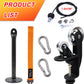 Arm Wrestling Pulley System with Adjustable 1.5m Steel Cable, Dual Aluminum Pulleys, 220lb Capacity, Table Clamp and Loading Pin for 1” & 2” Weight Plates, Wrist Strength Training Equipment