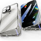 Jonwelsy Anti Peeping Case for iPhone 15 Pro (6.1"), 360 Degree Front and Back Privacy Tempered Glass Cover, Anti SPY Screen, Anti Peep Magnetic Adsorption Metal Bumper for iPhone 15 Pro (Silver)
