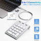 Wired Numeric Keypad USB-C & USB-A - 18 Keys Number Pad with 3 USB 2.0 Port, 15° Ergonomic Numeric Pad for Laptop/ Desktop/ Surface/ iPad, USB Number Keypad for Windows/macOS/Chrome OS, Plug & Play