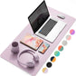 YSAGi Desk Pad, Dual-Sided Desk Mat, 31.5" x 15.7" Laptop Leather Desk Protector, Waterproof Desk Writing Pad for Office (31.5" x 15.7", Grayish Lavendar+Cinnamon Buff)