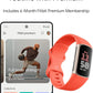 Fitbit Charge 6 Fitness Tracker with Google apps, Heart Rate on Exercise Equipment, 6-Months Premium Membership Included, GPS, Health Tools and More, Gold/Coral, One Size (S & L Bands Included)