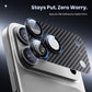 Hoerrye for iPhone 17 Pro Camera Lens Protector - [12FT Shatterproof Military Grade] [Strong Adsorption] Metal Top 9H+ Tempered Glass Camera Screen Full Cover Case Friendly,Carbon Fiber