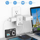 USB Wall Charger, TESSAN Wall Plug Adapter Outlet Extender, 3 Charger Block (1 USB C Port), Multi Charging Station for Cruise, Bathroom, Office, Dorm Essentials, White