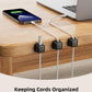 12 Pack Magnetic Cord Organizer Holder, Strong Adhesive Desk Cable Management, Easy Open, Organize Phone Charging Cords, Wire Holder, Neatly for Home, Office, Car, Desk, Nightstand - Black