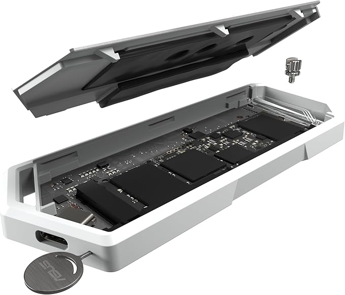 ASUS ROG Strix Arion White M.2 NVMe SSD Enclosure-USB3.2 Gen 2x1 Type-C (10Gbps), Dual USB-C to C & USB-C to A, Screwdriver-Free, Thermal Pads Included, Fits PCIe 2280/2260/2242/2230 M Key/B+M Key