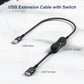 Itramax USB On Off Switch Cable for Carplay 1FT,Inline USB Power Switch USBA Male to Female Extension Cord with Switch Upgraded Toggle Cable for PC,TV,Car,LED Strip,Desk Lamp,Fan,Light