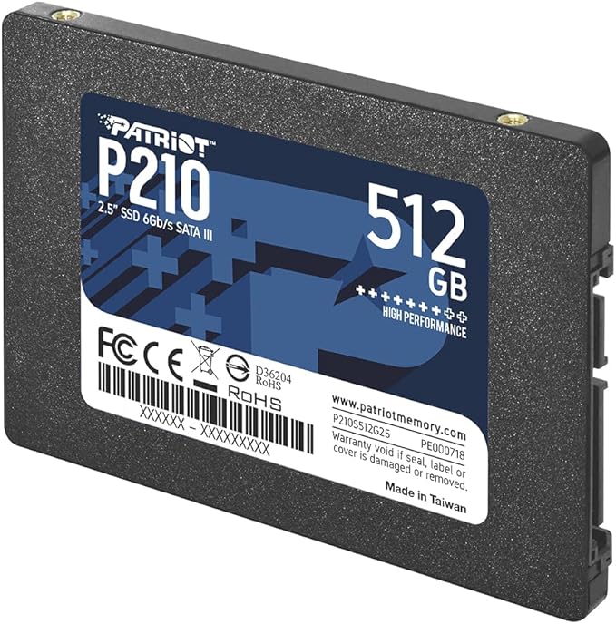 Patriot P210 512GB Internal SSD - SATA 3 2.5" - Solid State Drive - P210S512G25