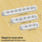 USB Cable Organizer Clips Cord Holder,10 Packs (3-5-7-Slots) White Self Adhesive Desk Cord Cable Management