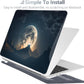 Batianda Premium Case for New MacBook Air 15 inch 2025 2024 2023 with M4 M3 M2 Chip, Designed Black Protective Plastic Hardshell & Keyboard Cover & Screen Protector, Moon in Sky