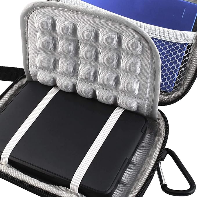 Lacdo Hard Drive Carrying Case for Western Digital WD Elements/WD My Passport/My Passport Ultra Portable External Hard Drive HDD 1TB 2TB 4TB 5TB 6TB USB 3.0 Protective Storage Travel Bag, Blue