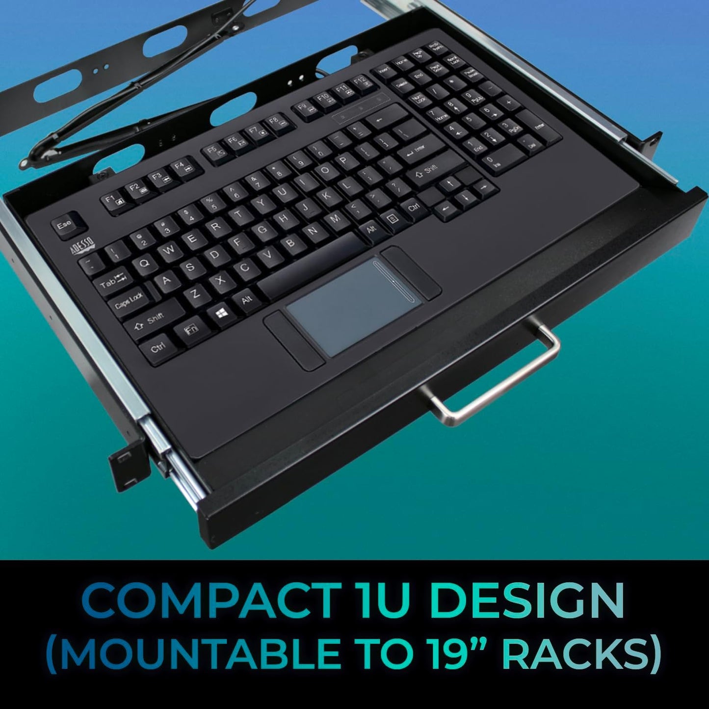 Adesso AKB-425UB - Easytouch Rackmount USB Touchpad Keyboard, Black