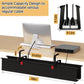 Under Desk Cable Management Tray - 28" Cord Organizer for Desk No Drill, Fabric Under Table Wire Organizer with 16X Cable Ties Hide for Office/Home, Cord Hider Fits Adapters & Sockets, Black