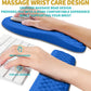 Hokafenle 2 in 1 Ergonomic Mouse Pad Wrist Support & Wrist Rest for Computer Keyboard Set, with Relieve Carpal Tunnel Pain Massage Bulge and Full Memory Gel Design (2In1 Set, Dg Blue)