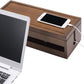 Changsuo Cable Management Box Wooden Cord Organizer Box for Extension Cord Power Stripe Surge Protector Wire Management Concealer Cover Hider for Desktop Home Office Kitchen (Brown)