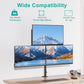 WALI Triple Monitor Mount for 13-32 inch Screens, Taller 3 Monitor Desk Mount, up to 19.8lbs, 31.9 inch Height Max, Adjustable Gas Spring Triple Monitors Stand, VESA 75/100mm (GSDM003S), Black