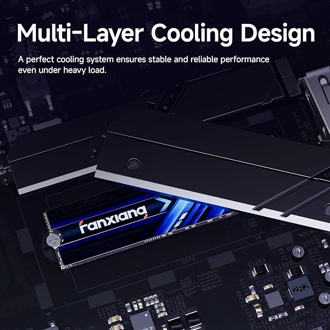 fanxiang 2TB PCIe 5.0 x4 NVMe M.2 SSD,Up to 14000 MB/s,DRAM Cache and SLC NAND,High Performance Solid State Drive for AI Applications, Gaming, PC, Laptop