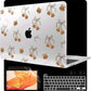 MEEgoodo Case for MacBook Pro 13 inch Case 2022 2021 2020 New A2338 M2/M1 A2251 A2289, Laptop Hard Shell with Keyboard & Camera Cover Compatible with 13 inch MacBook Pro, Teddy Bear & Bows