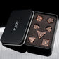 PJOY Metal DND Dice Set D&D Dragon Dice Copper with Metal Case D and D Dice for Dungeons and Dragons TTRPG Gifts