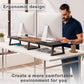 TEAMIX 42 inch Large Dual Monitor Riser, Extra Long Monitor Stand Riser for 2 Monitors, Wood & Steel Desktop Riser Desk Organization Home Office (Black+Brown, 42 inch)