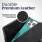 Turtleback Belt Clip for iPhone 16 Pro, 16e, 15 pro 14 Pro 13 Pro -Medium- Fits w/Shockproof Commuter Style Cases, Premium Black Leather, Horizontal Belt Holder, Magnetic Closure HD Rotating Clip