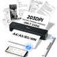 iDPRT Inkless Portable Printer for Travel, Mobile-Thermal-Printers, Wireless-Small-Printer for Home Use, Office, Vehicles, Bluetooth Printers Supports 8.5" x 11" US Letter & A4 & A5 Size, Black